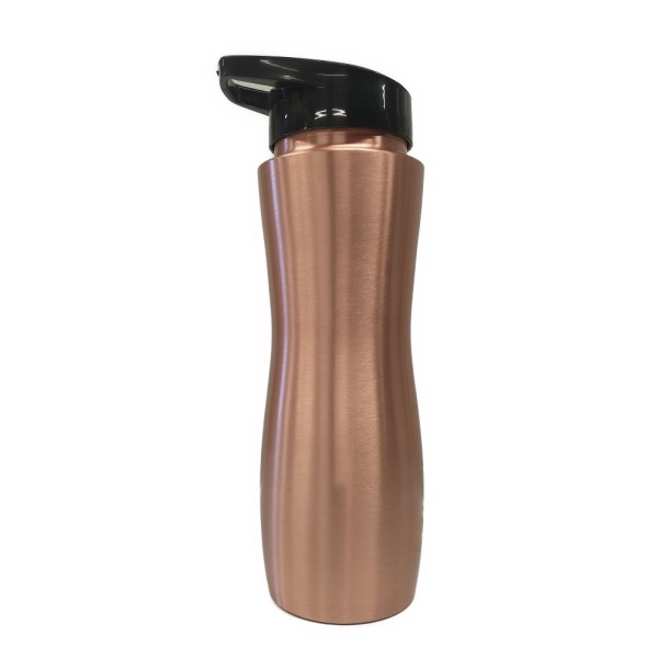 Curved matte water bottle with straw 1L